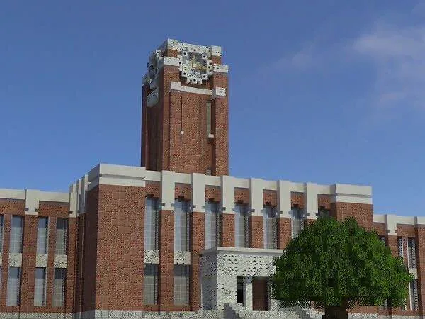 京大再現マップのMinecraft内の風景